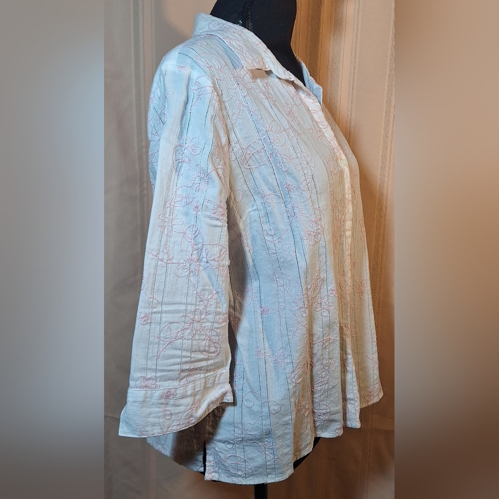 Vintage Classic Elements White Button-Down Shirt … - image 2